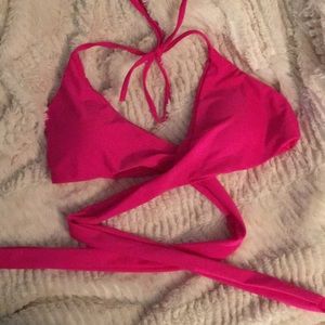 Pink wrap bikini top 👙